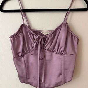 Satin corset tank top